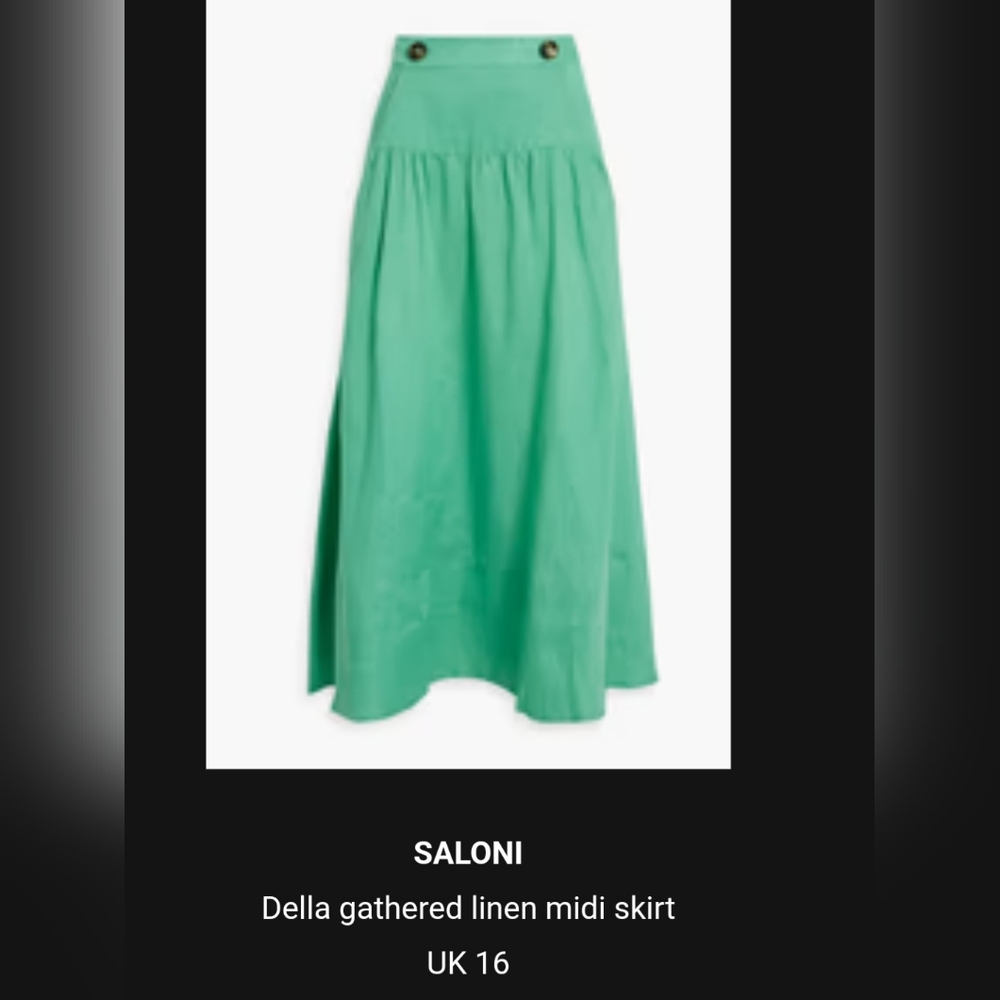 Linen midi skirt.